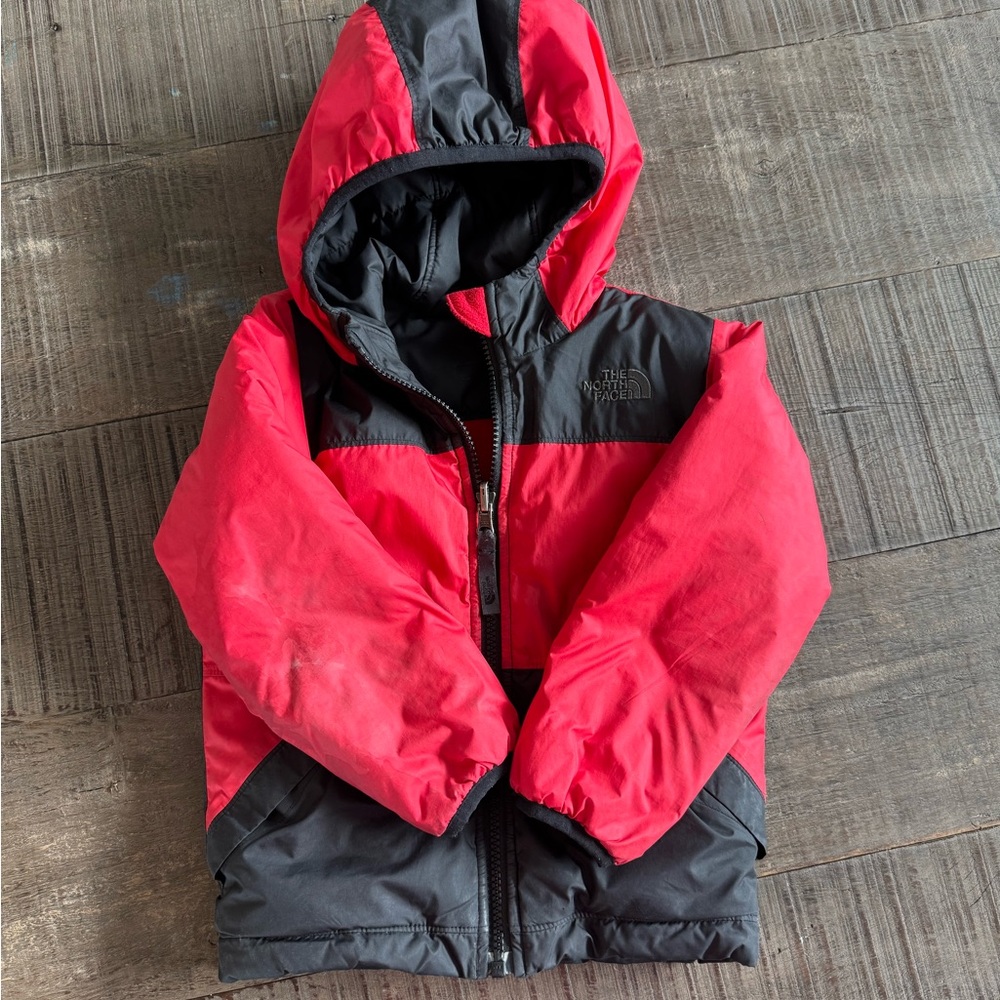 The North Face Red and Black Reversible Jacket size 3T